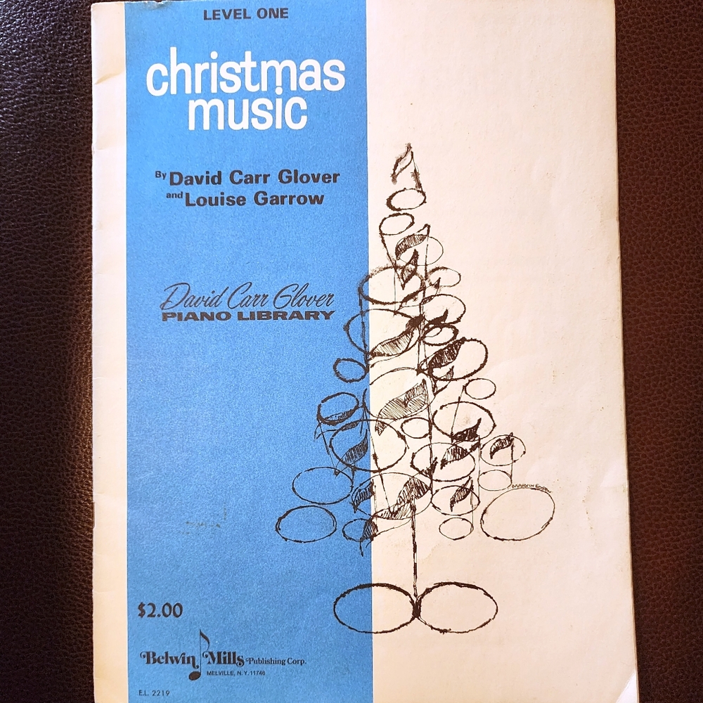 1968 Christmas Music for Piano, Level One, by Glover and Garrow, Belwin Mills